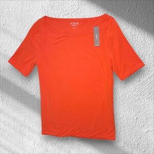 J. Crew Vibrant Orange Short Sleeve Tee Modal Super Soft Double Layer Small S